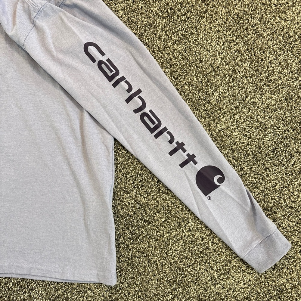 Carhartt Women's Loose Fit Heavyweight Long Sleeve Logo Sleeve Shirt XS Purple - Picture 5 of 9